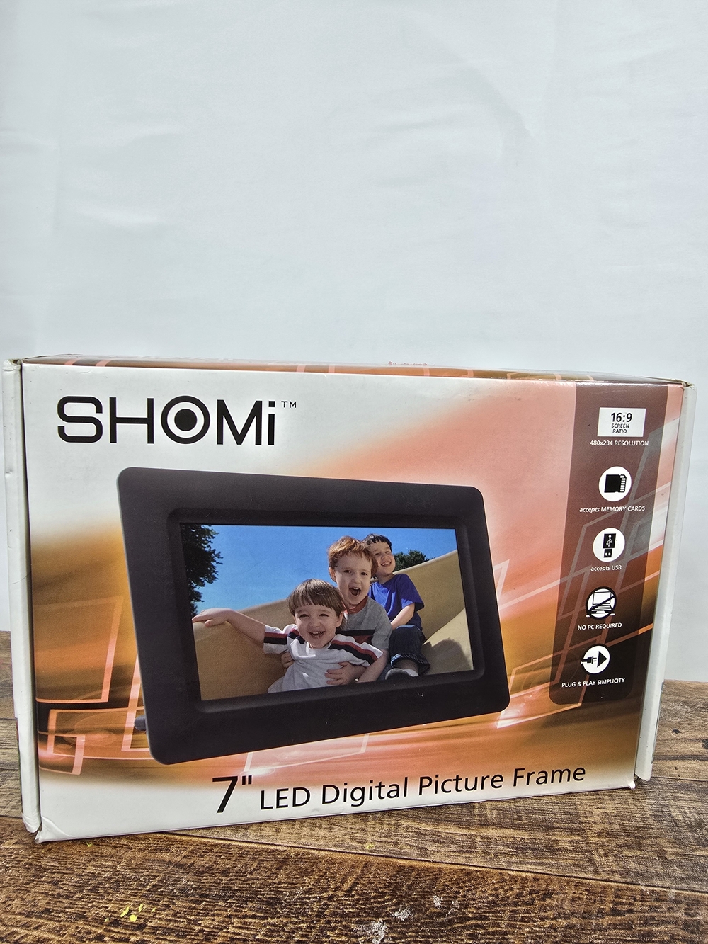 SHOMi 7" LED Digital Picture Frame Black